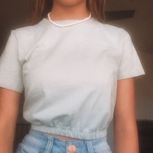 mint green crop top